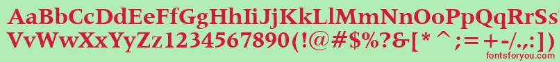 Lat725b Font – Red Fonts on Green Background