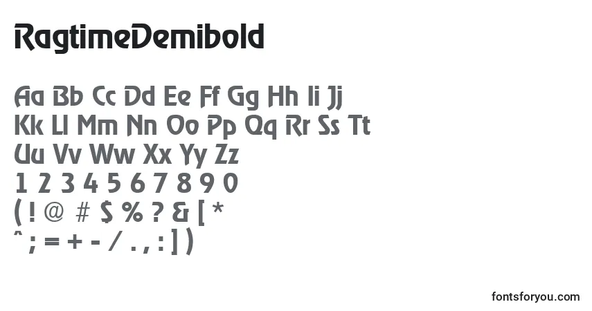 RagtimeDemiboldフォント–アルファベット、数字、特殊文字