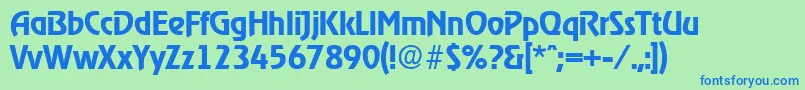 RagtimeDemibold Font – Blue Fonts on Green Background