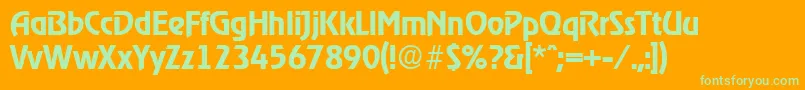 RagtimeDemibold Font – Green Fonts on Orange Background