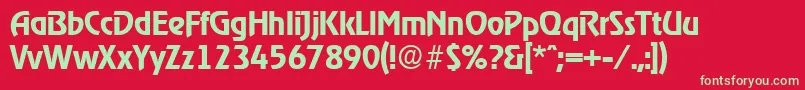RagtimeDemibold Font – Green Fonts on Red Background