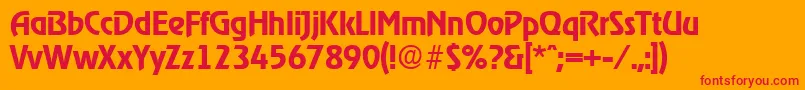 RagtimeDemibold Font – Red Fonts on Orange Background