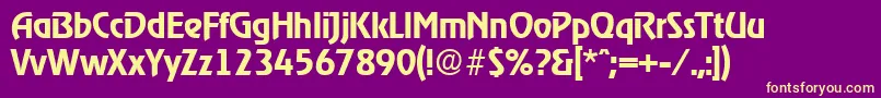 RagtimeDemibold Font – Yellow Fonts on Purple Background