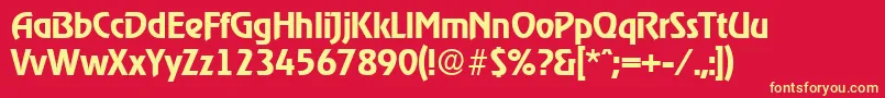 RagtimeDemibold Font – Yellow Fonts on Red Background