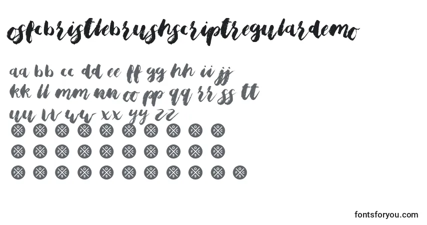 Fuente OsfcBristleBrushScriptRegularDemo - alfabeto, números, caracteres especiales