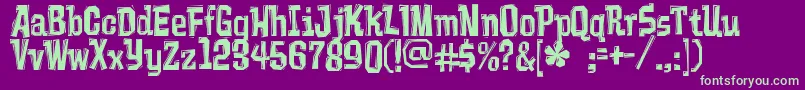 Vademecu Font – Green Fonts on Purple Background