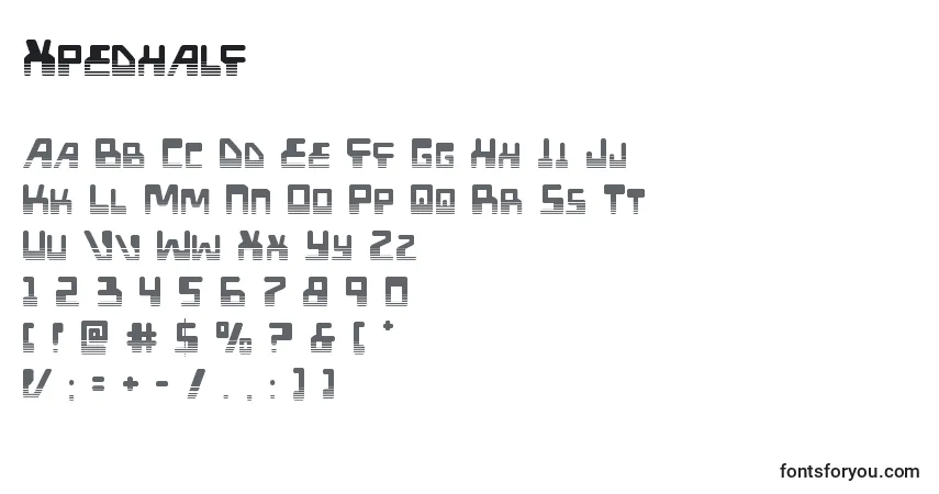 Шрифт Xpedhalf – алфавит, цифры, специальные символы