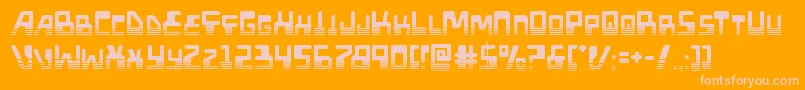 Xpedhalf-fontti – vaaleanpunaiset fontit oranssilla taustalla