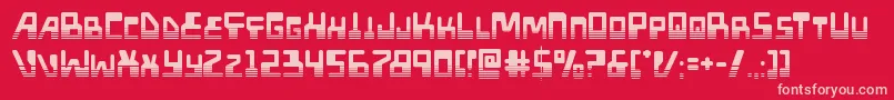 Czcionka Xpedhalf – różowe czcionki na czerwonym tle