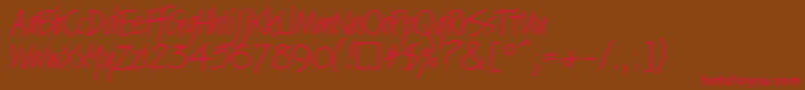 KremC-Schriftart – Rote Schriften auf braunem Hintergrund