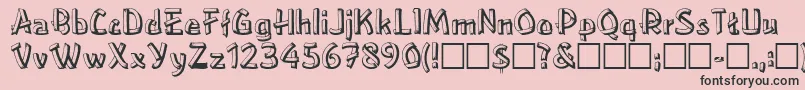 RayleneRegular Font – Black Fonts on Pink Background