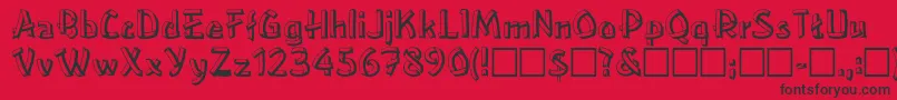 RayleneRegular Font – Black Fonts on Red Background