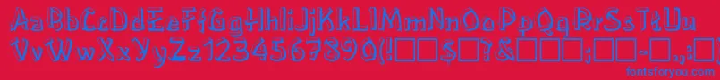 RayleneRegular Font – Blue Fonts on Red Background