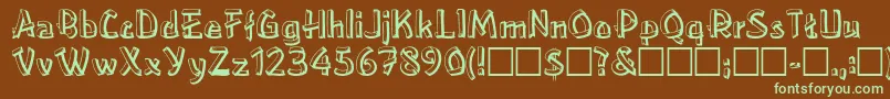 RayleneRegular Font – Green Fonts on Brown Background