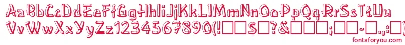 RayleneRegular Font – Red Fonts on White Background