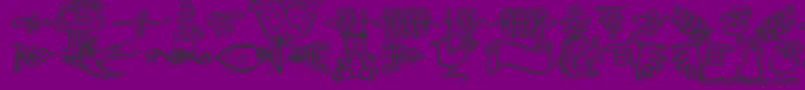 fuente DfCalligraphicOrnamentsLetPlain.1.0 – Fuentes Negras Sobre Fondo Morado