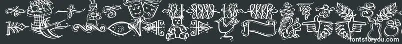 Czcionka DfCalligraphicOrnamentsLetPlain.1.0 – białe czcionki