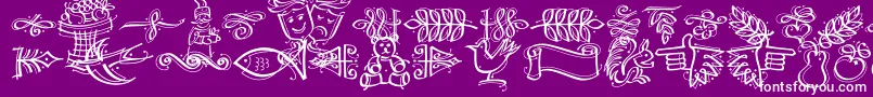 fuente DfCalligraphicOrnamentsLetPlain.1.0 – Fuentes Blancas Sobre Fondo Morado