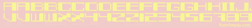 TecnoStress Font – Yellow Fonts on Pink Background