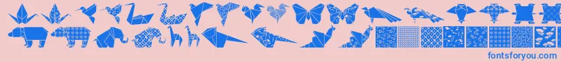 Origamibats Font – Blue Fonts on Pink Background