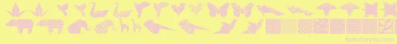 Origamibats Font – Pink Fonts on Yellow Background