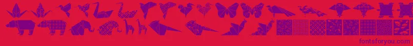 Origamibats Font – Purple Fonts on Red Background