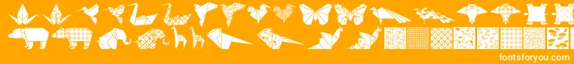 Fonte Origamibats – fontes brancas em um fundo laranja