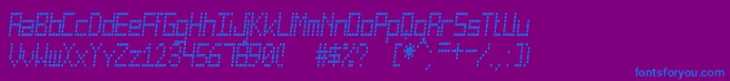 フォントCuadradaSt – 紫色の背景に青い文字