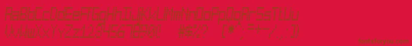 フォントCuadradaSt – 赤い背景に茶色の文字
