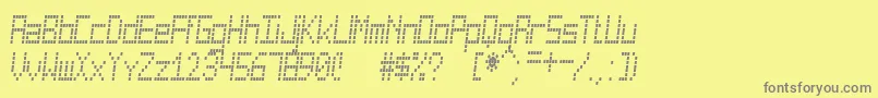 フォントCuadradaSt – 黄色の背景に灰色の文字