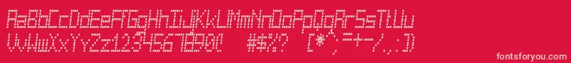 CuadradaSt-fontti – vaaleanpunaiset fontit punaisella taustalla