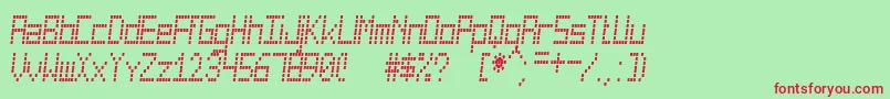 CuadradaSt-fontti – punaiset fontit vihreällä taustalla