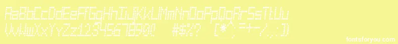 CuadradaSt-fontti – valkoiset fontit keltaisella taustalla