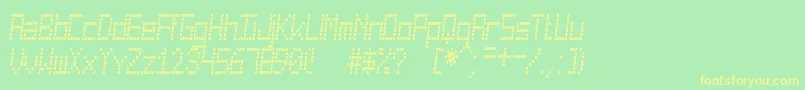 CuadradaSt-fontti – keltaiset fontit vihreällä taustalla