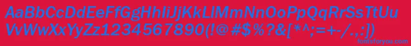 FranklingothmediumettItalic Font – Blue Fonts on Red Background