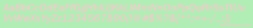 FranklingothmediumettItalic Font – Pink Fonts on Green Background