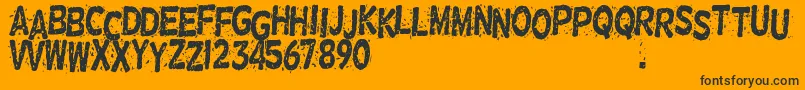 Nervous-Schriftart – Schwarze Schriften auf orangefarbenem Hintergrund