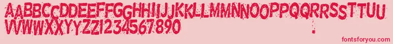 Nervous-Schriftart – Rote Schriften auf rosa Hintergrund