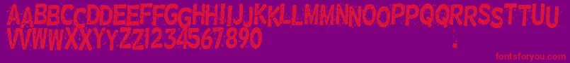Nervous Font – Red Fonts on Purple Background