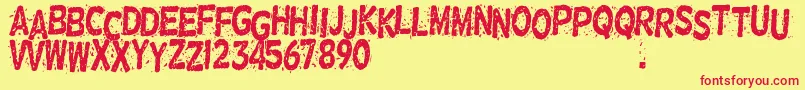 Nervous Font – Red Fonts on Yellow Background