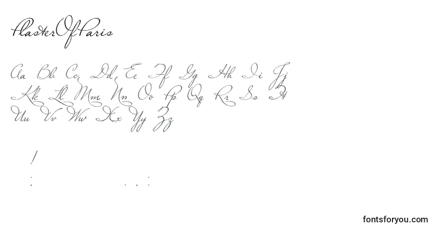 Schriftart PlasterOfParis (117098) – Alphabet, Zahlen, spezielle Symbole