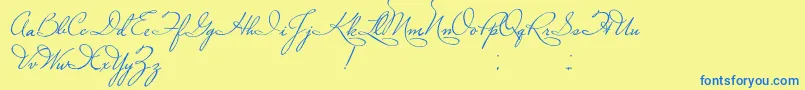 PlasterOfParis Font – Blue Fonts on Yellow Background
