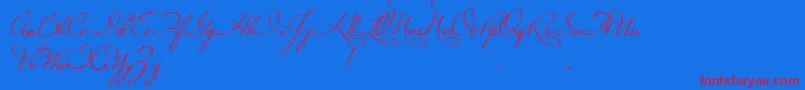 PlasterOfParis-Schriftart – Rote Schriften auf blauem Hintergrund