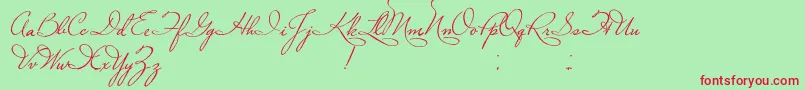 フォントPlasterOfParis – 赤い文字の緑の背景