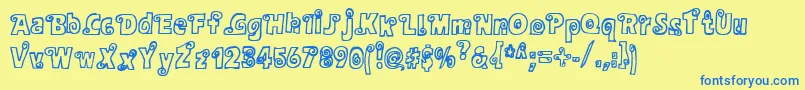 Alphasnail Font – Blue Fonts on Yellow Background