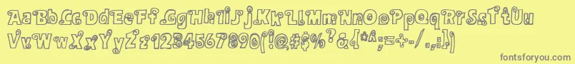 Czcionka Alphasnail – szare czcionki na żółtym tle