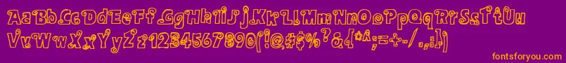 Alphasnail-Schriftart – Orangefarbene Schriften auf violettem Hintergrund