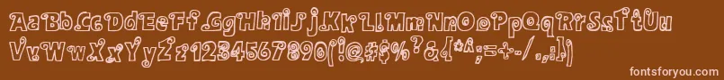 Alphasnail-Schriftart – Rosa Schriften auf braunem Hintergrund
