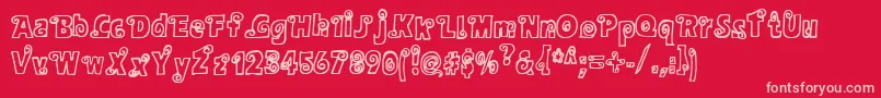 Alphasnail Font – Pink Fonts on Red Background