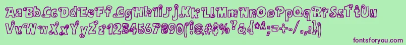 Alphasnail Font – Purple Fonts on Green Background